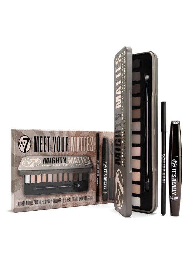 W7 - Meet Your Mattes Gift Set - Eyeshadow, Mascara & Eyeliner Makeup Kit - Perfect, Cruelty Free Makeup Gift Set - Image 1